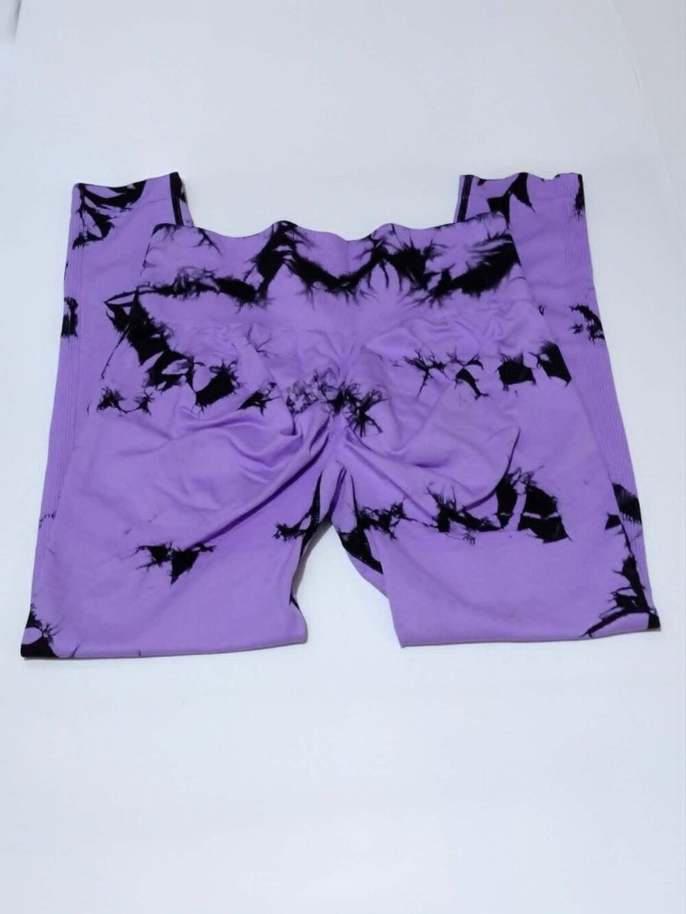 New - XL-3X High Waist 3D Booty Enhanced legging- purple Black Tie Dye full leg